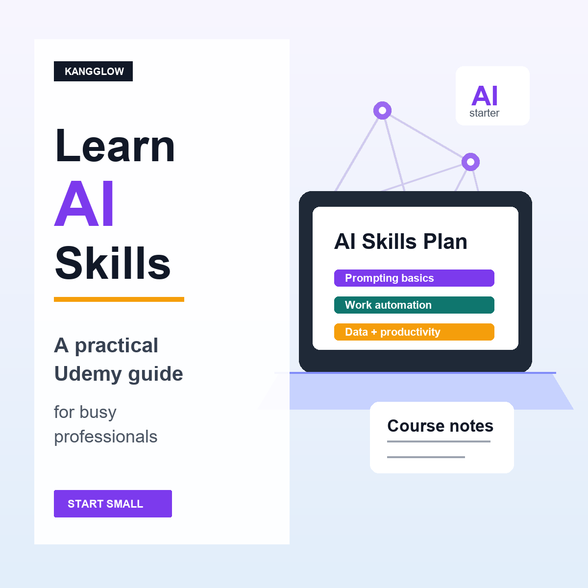 Udemy AI skills beginner guide square editorial illustration